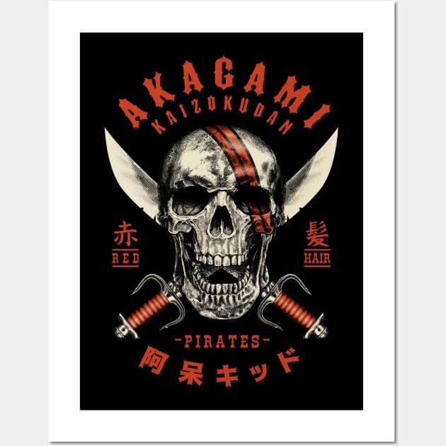 Realistic Akagami Jolly Roger Wall Art by Aho Kid